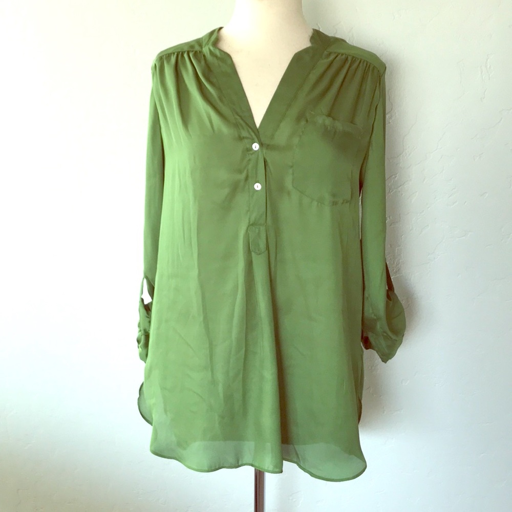 Green silk tunic